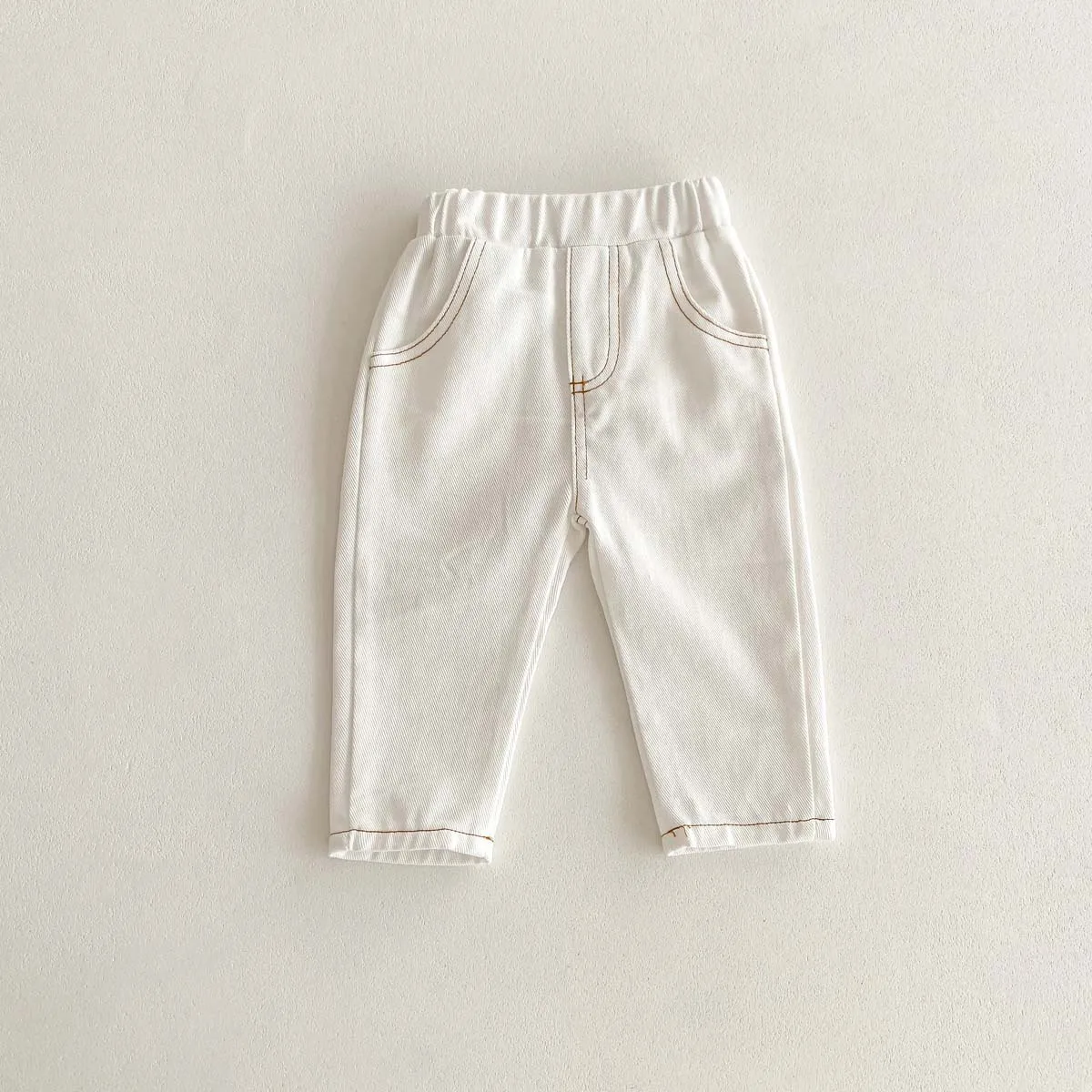 Spring Autumn Fashion Children Solid Jeans Girl Baby Retro Denim Casual Pants Boy Kid Pockets Cotton Trousers Toddler Dungarees - Image 6