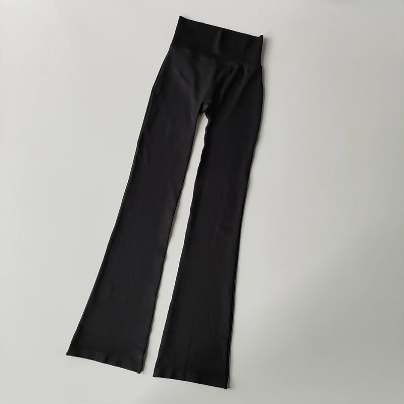 High Waisted Compression Without Awkward Lines Micro Flared Yoga Outdoor Wear Seamless Elastic Fitness Pants Lifting Leggings - Image 2