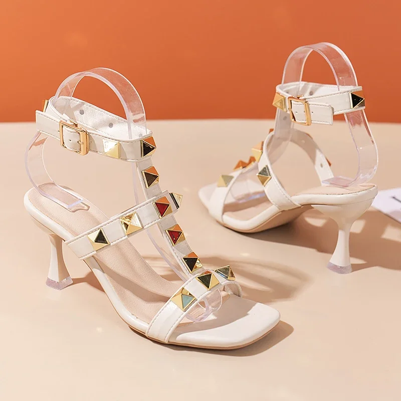 Crystal Fashion Flip Flops Pumps Femme Zapatos Slides Pumps Women High Heels Sandals Dress Shoes Summer Chunky Beach Slippers - Image 3