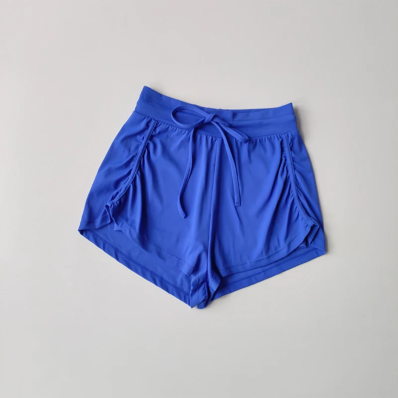 Sports Shorts for Women's Fake Two-piece High Waisted Drawstring Quick Drying Yoga Running Shorts for External Wear Clothing - Image 6