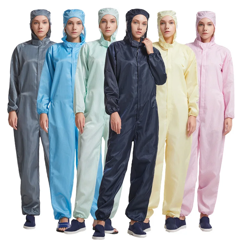 Man Woman Dust-proof Anti Static Hooded Cleanroom Garment Paint Uniform overall Clothing One-piece Coverall Clean work Clothes - Image 6