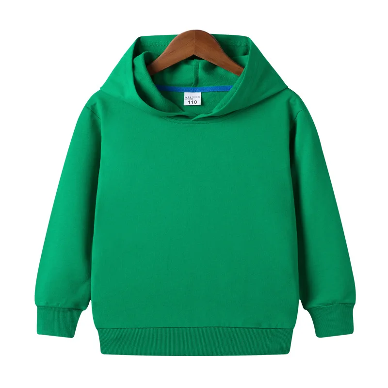 100% Cotton Boys Sweatshirts 2025 Spring Fall New Solid Color Girls Hooded Sweatshirt Children Blank Tops Name Custom Hoodies - Image 6