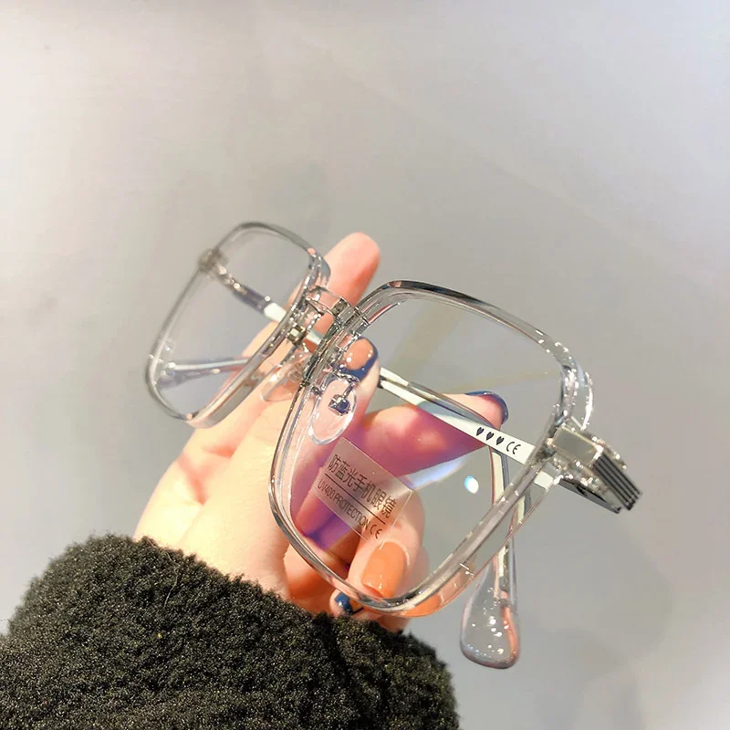 Trendy Fashionable Reading Glasses Women Anti Blue Light Presbyopia Eyewear High-definition Unisex Transparent Frame Eyeglasses - Image 5