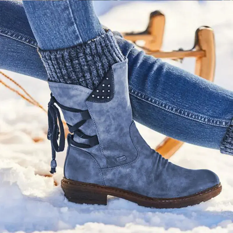 VIP Winter Snow Boots Womens Plus Velvet Warm Ankle Boots High Top Comfortable Thick Bottom Hiking Shoes - Image 2