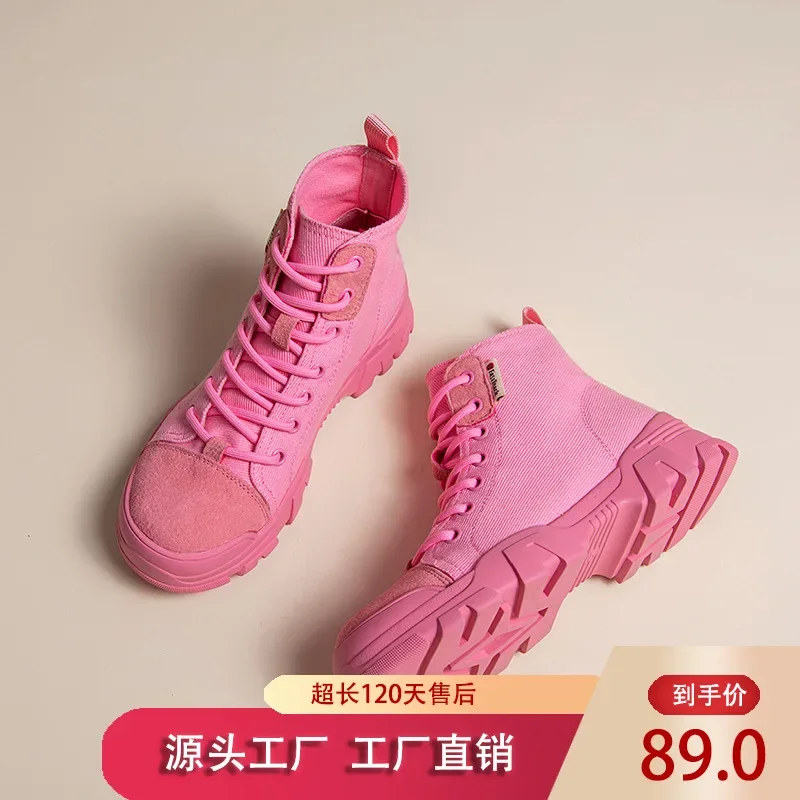 Summer new women's fashionable walking boots, leather breathable ultra-thin hiking boots, thick soled casual sports hiking boots - Image 2