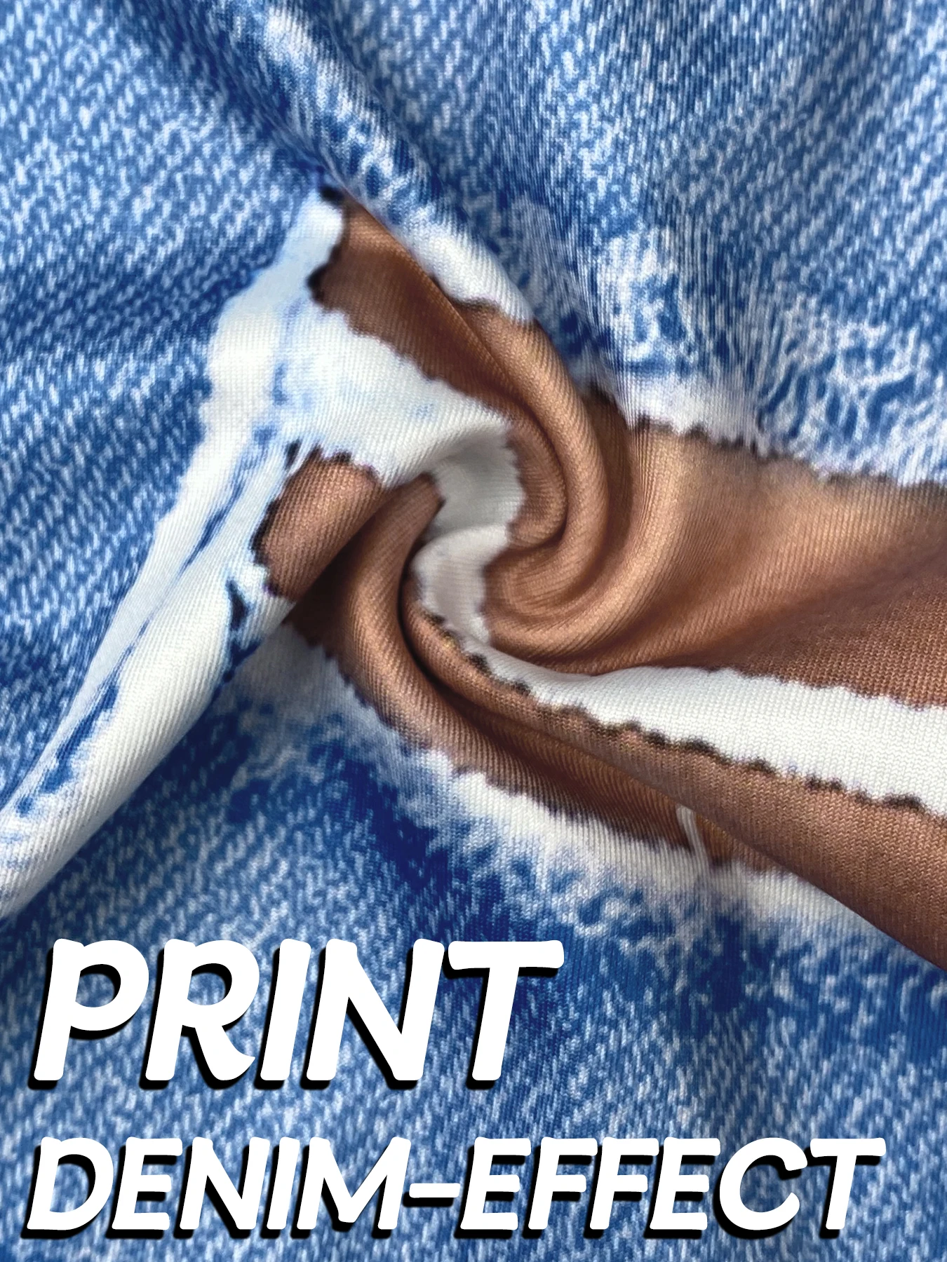 Plus Size Women Leggings Imitation Denim Printed Creative Sportswear High Elastic Sports Tights Fashion Casual Skinny Gym Pants - Image 5