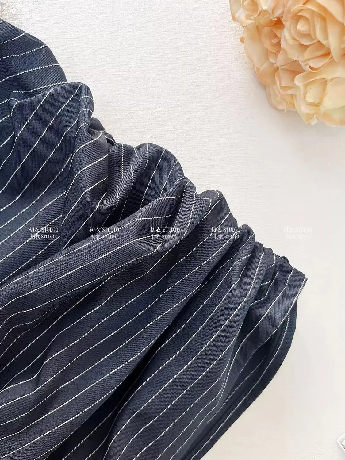 Striped Long-sleeved Shirt Dress New Style High-end Temperament Waist - Image 6