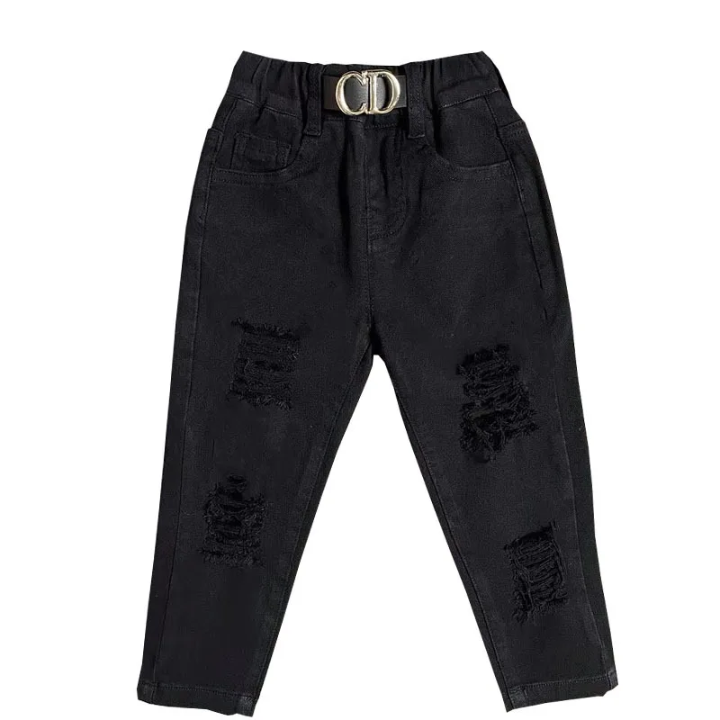 Kids Boys Jeans Pants Spring and Autumn Soft Children Baby Elastic Waist Cartoon Cotton Denim Pants for Boys 30 - Image 4