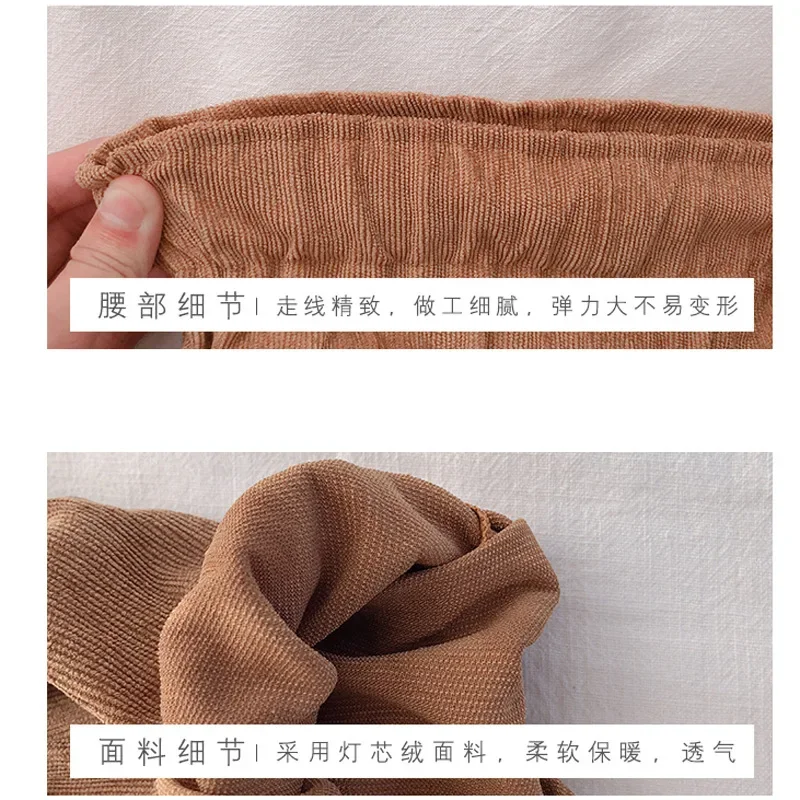 2024 Fall Winter New Baby Girls PP Pants Corduroy Shorts Bloomers Cute Triangle Bread Pant Cotton Toddler Boys Shorts 1-5T - Image 6