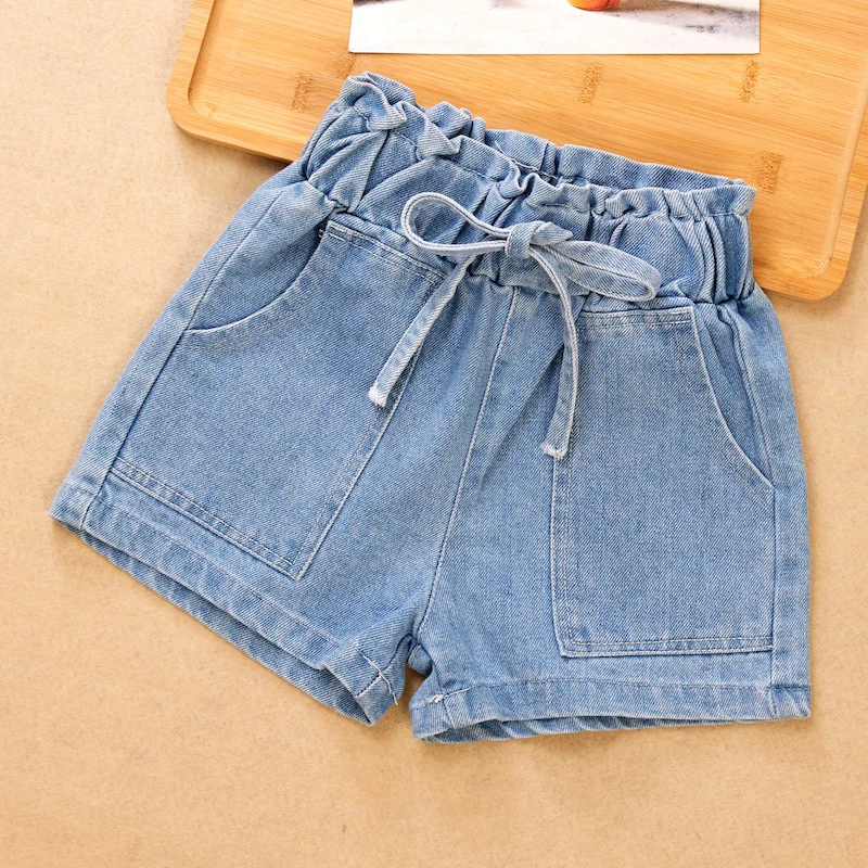 Children Jeans Boys Girls Cotton Shorts Splice Stretch Denim shorts Korean Teenage Trousers Wear Kids Clothing DenimRipped - Image 3