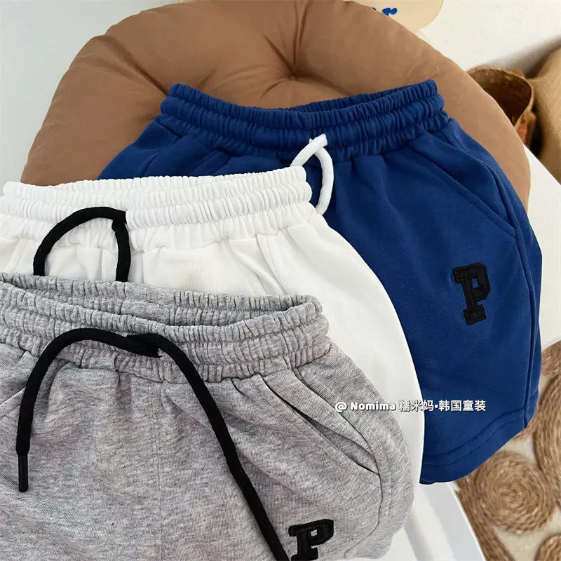 Kids Casual Sweatpants Boys Summer Shorts Girls Letters Elastic Waist Short Pants 2025 Childrens Trousers For 12M-7 Years - Image 2