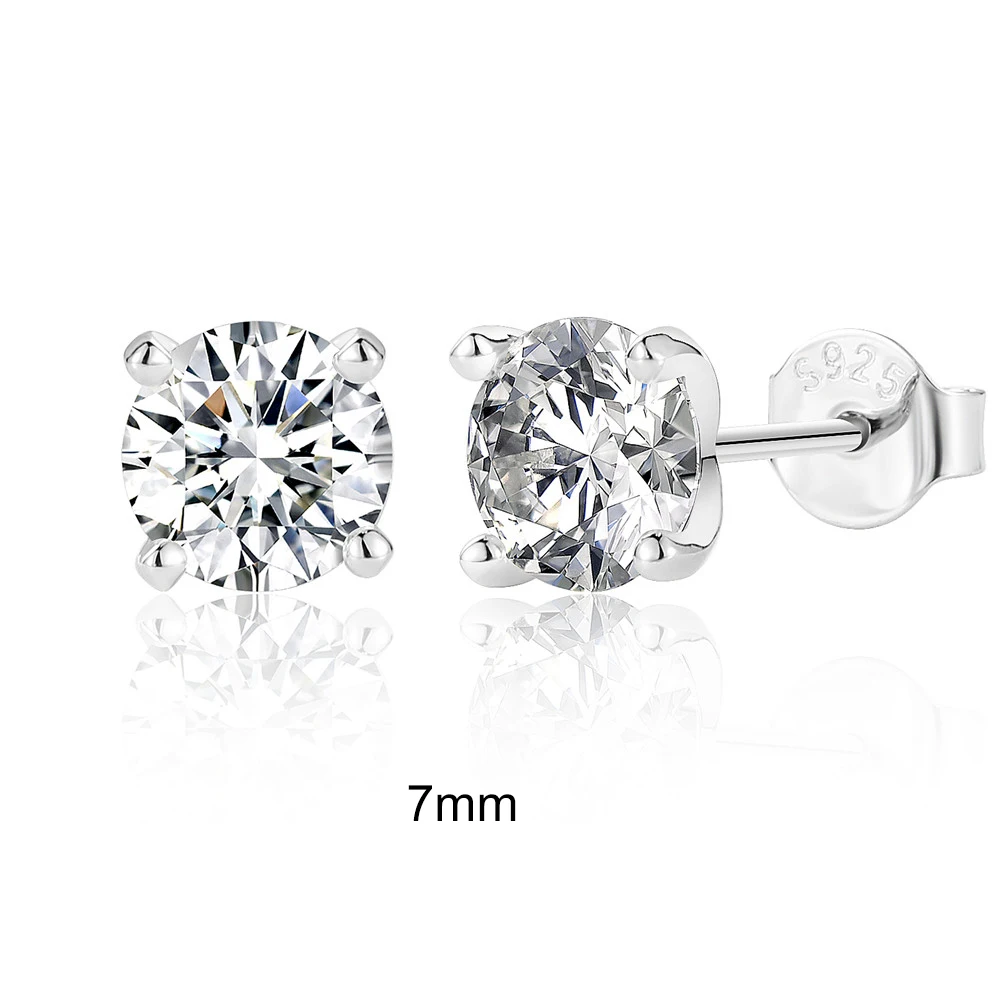 CANNER 0.5-1.2 Carat D Color Moissanite Ear Stud Earrings For Women 925 Sterling Silver Sparkling Piercing Earring Fine Jewelry - Image 5