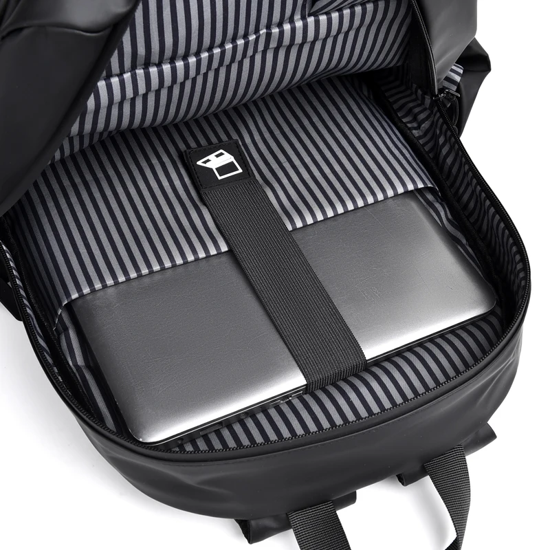 Toposhine String Side Pockets Men's Backpack Black Nylon Waterproof Outdoor Teens Sports Bag Business Travel Package Casual Bags - Image 6
