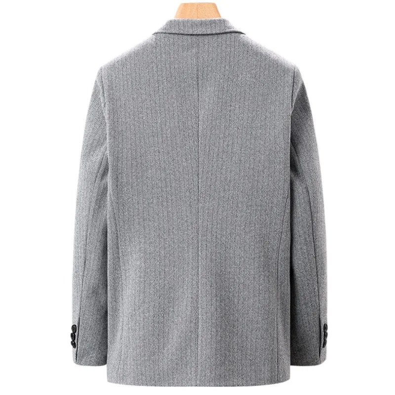 Classic Mens Office Dress Jackets Quality Casual Business Lapel Windbreak Coats Top Autumn Winter Blended Wool Jacket Streetwear - Image 6