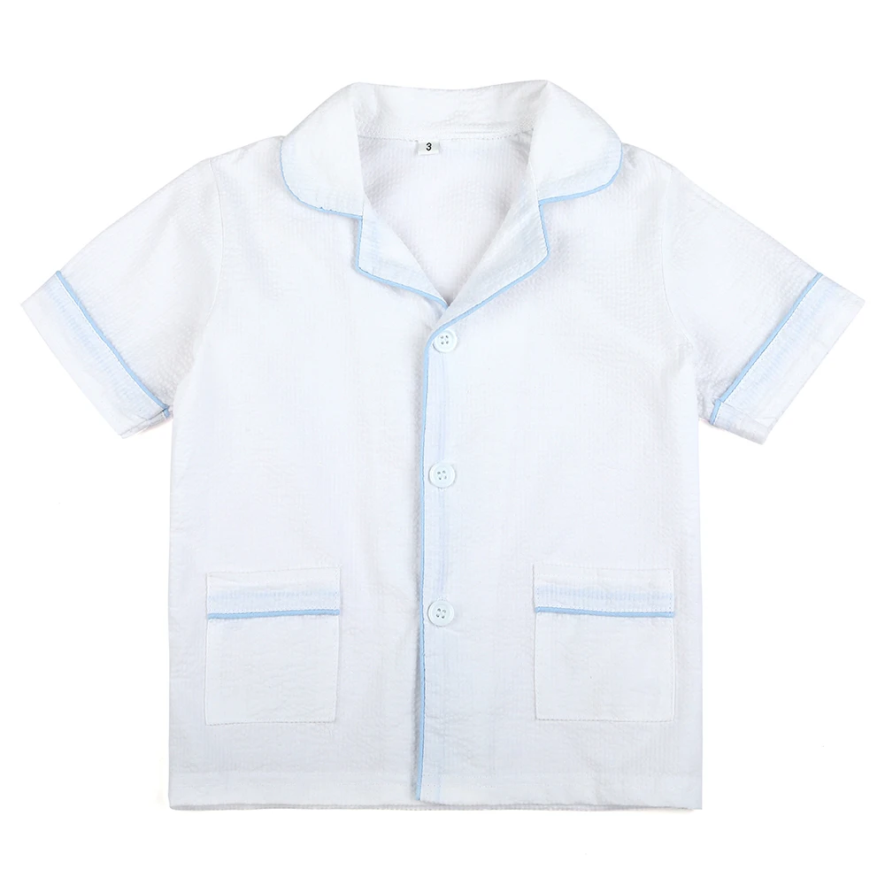 Wholesale 100% Cotton White Baby Clothes Toddler Boys Girls Pajamas Sets Sleepwear 2024 Summer Sibling Outfits Kids Pyjamas - Image 6