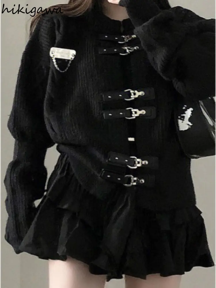 Korean Cardigan Jackets 2025 Women's Clothing Sueter De Mujer Fashion Knitwears Skirts Sets Sweater Coat Y2k Clothes Pull Femme - Image 3