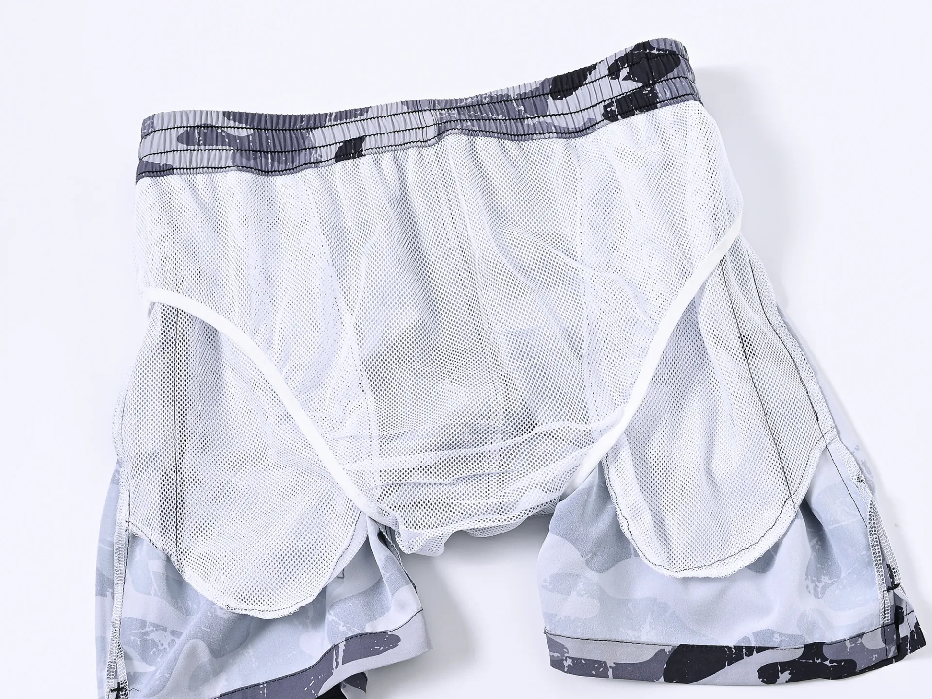 Summer Men's Swim Trunks Quick Dry Beach Surf Shorts, Camouflage Strip Shorts with Zipper Pockets and Mesh Lining - Image 6