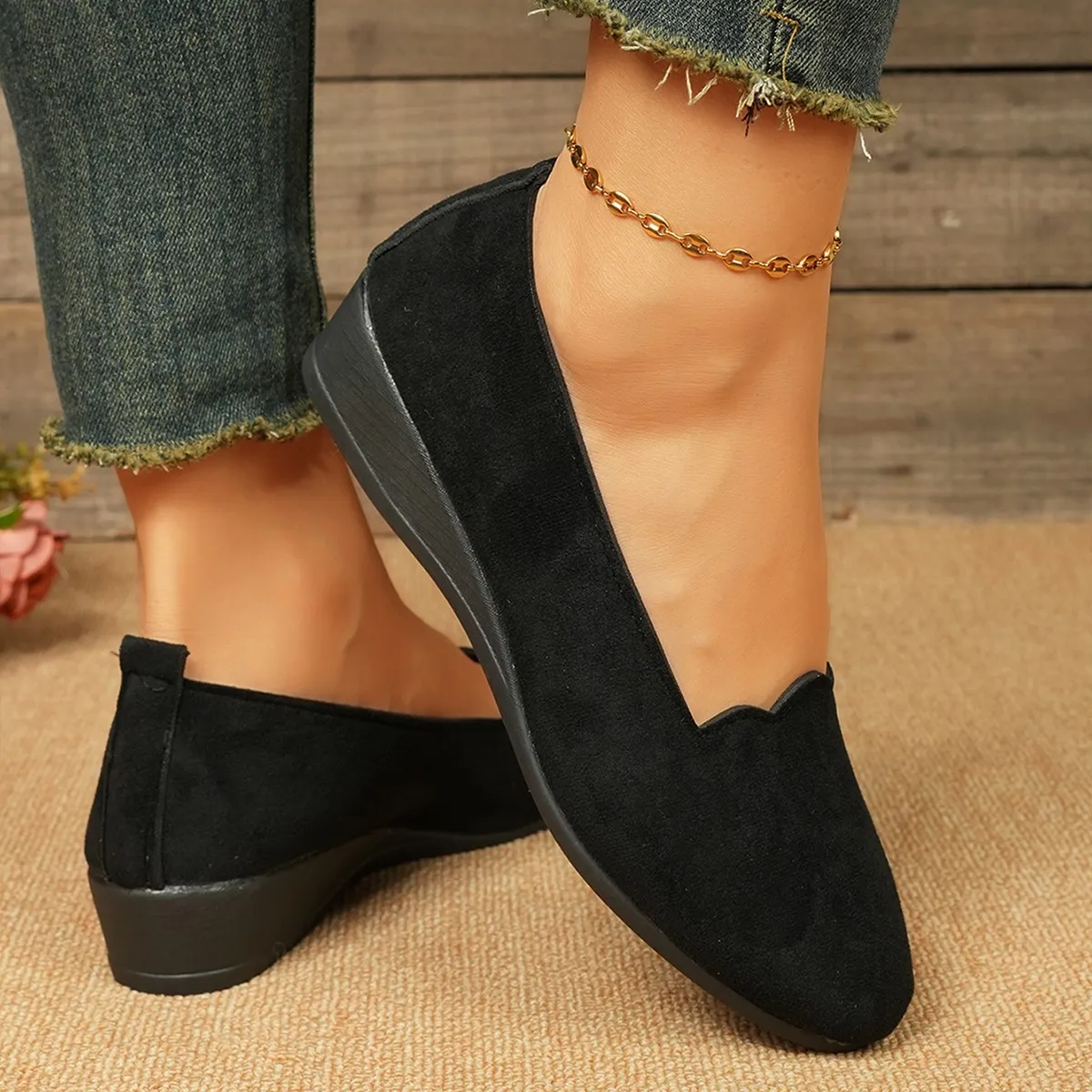Woman Casual Round Toe Cute Flats Shoes 2025 New Spring/autumn Flats Female Suede Elegant Comfortable Soft Sole Women's Shoes - Image 6