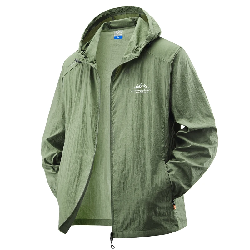 Summer Waterproof Hiking Jackets Men Fishing Cycling Hooded Gym Sports Running Coat Outdoor Sun-Protective Thin Jacket Clothing - Image 3