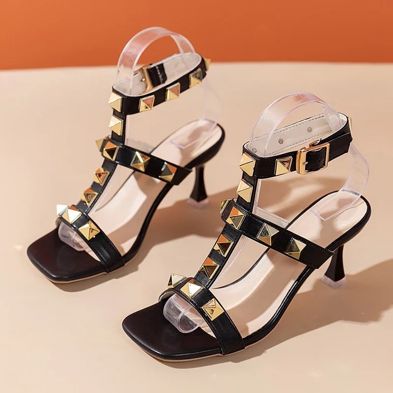 Crystal Fashion Flip Flops Pumps Femme Zapatos Slides Pumps Women High Heels Sandals Dress Shoes Summer Chunky Beach Slippers - Image 2