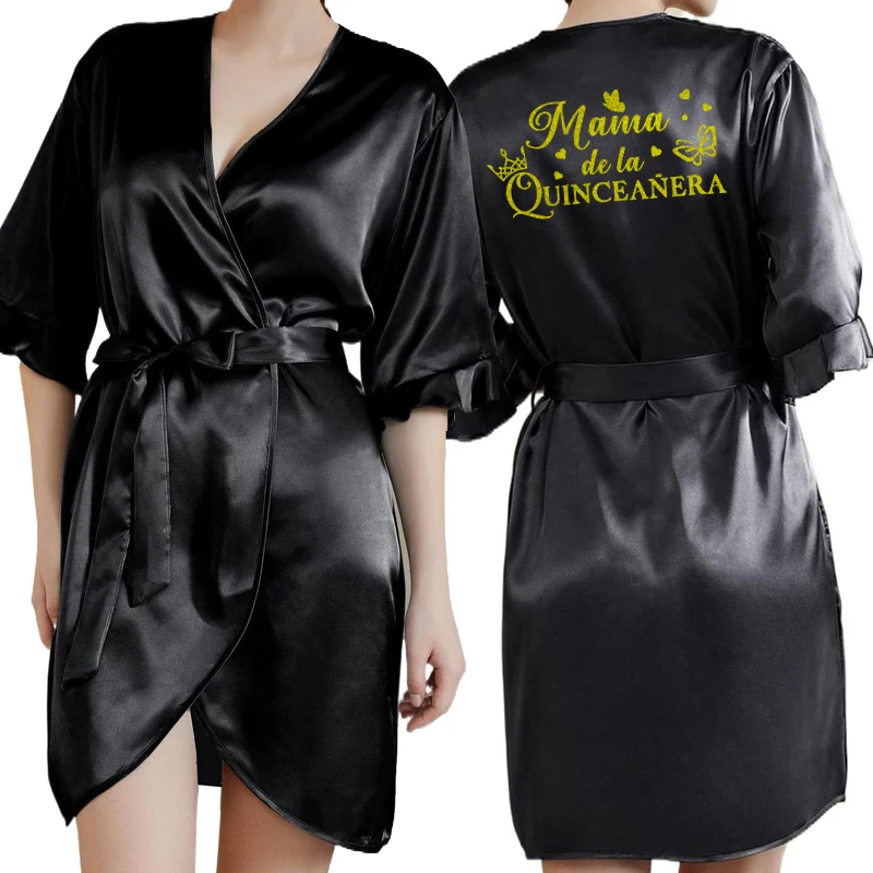 Quinceanera Sweet 15th Birthday Party bathrobe Floral Girl Fifteen Years Old robe Quinceañera Princess nightgown - Image 6