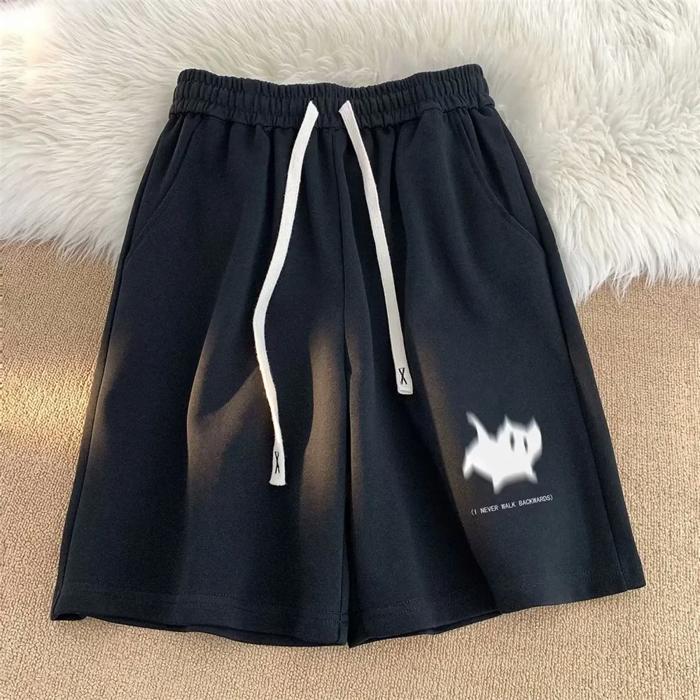 Oversized Shorts Women Gaussian Blur Scares Kittens Print Short Y2k Street Couple Five-point Elastic High Waist Basketball Short - Image 5