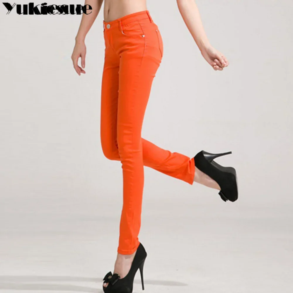 Women's Candy Color Pants Pencil Trousers Spring Autumn Elegant Office Mid Waist Pants For Women Slim skinny jeans pants female - Image 5