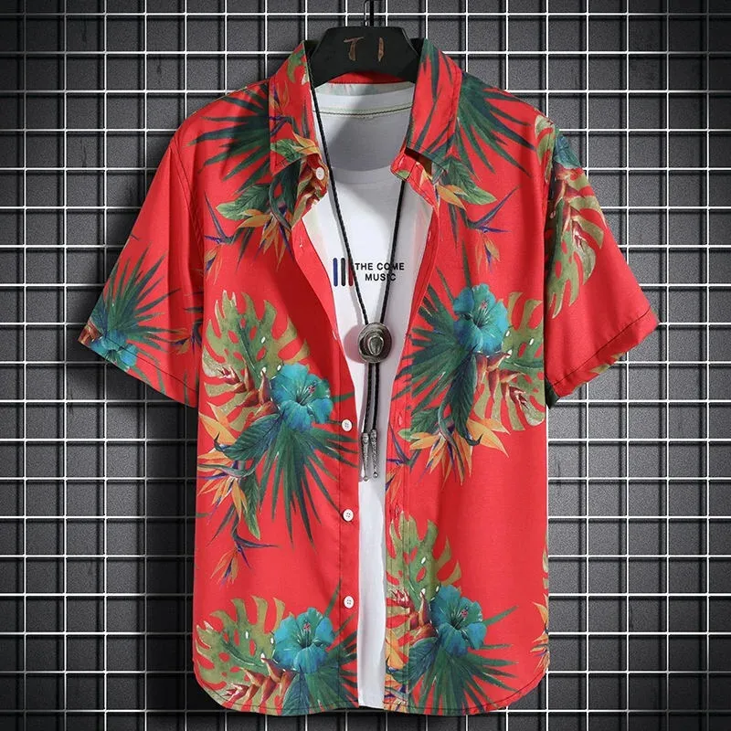 Hawaiian Beach Shirt Children Short Sleeve Casual Shirts Seaside Vacation Kids Boy Girl Loose Clothes Floral Blouse Tops - Image 5