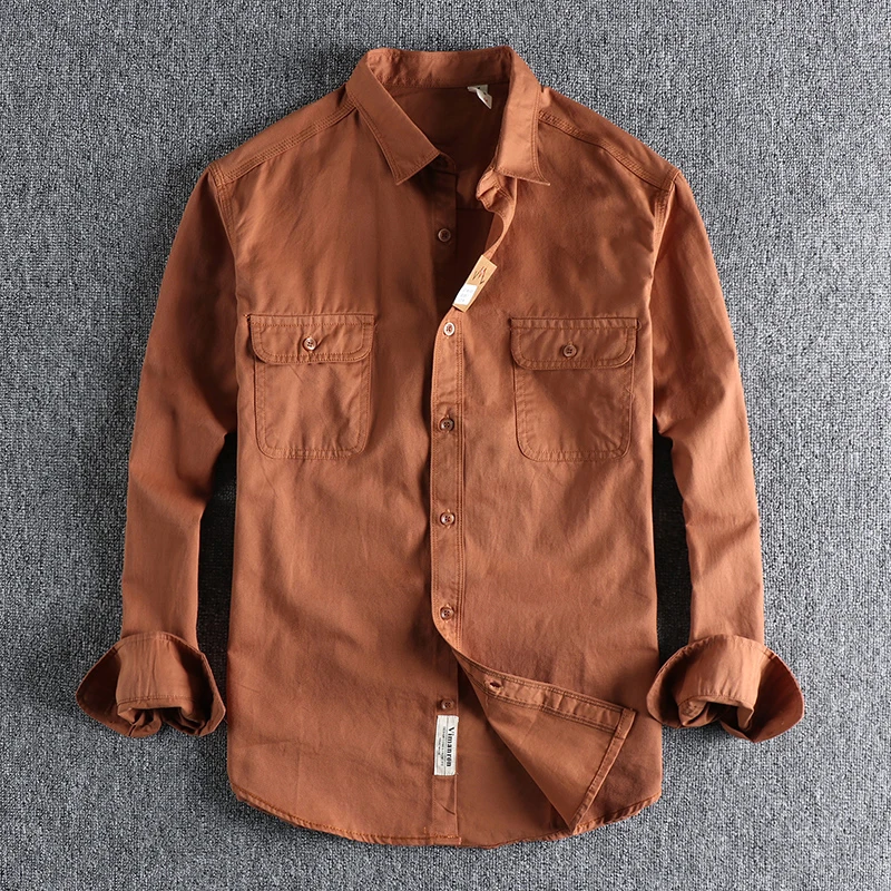 Multi-colored Retro Stripe Cotton Shirt Men's Long Sleeve Spring Autumn New Fashion Daily Dressed Up Workwear Shirt - Image 3