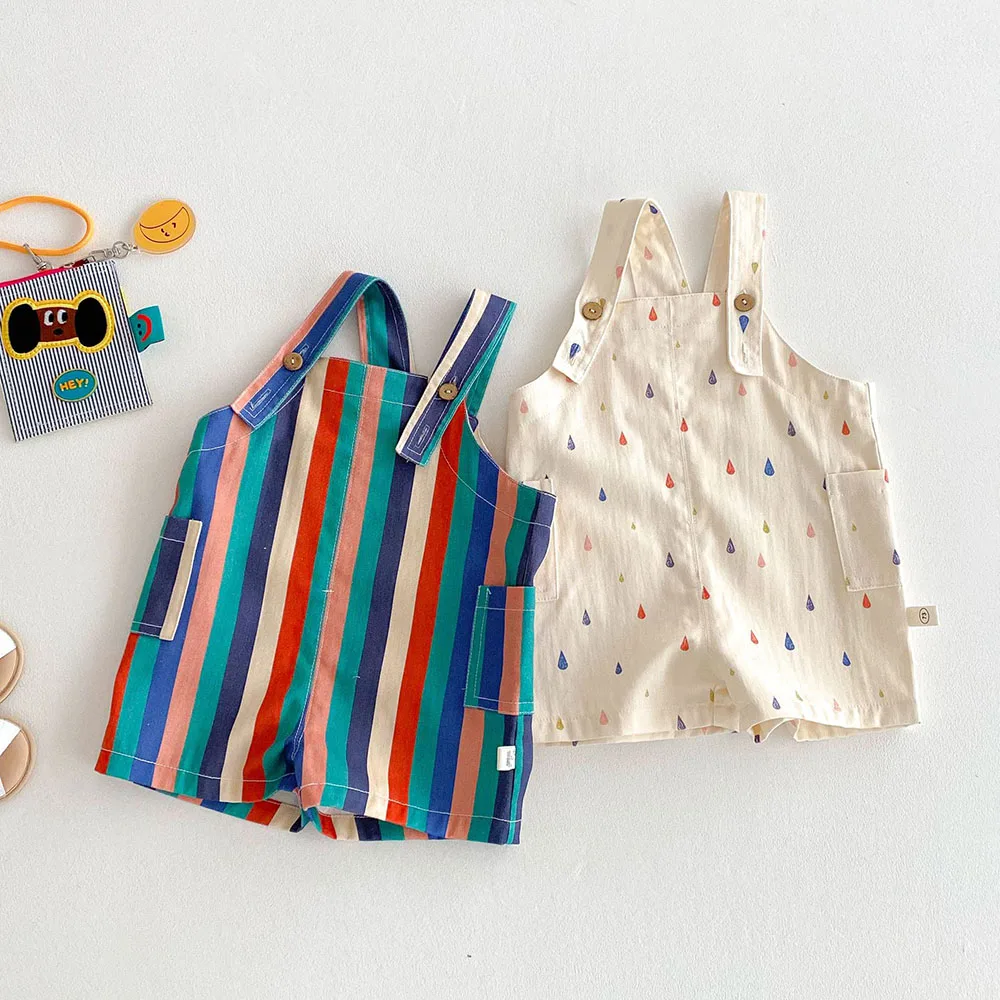Unisex Spring New Kids Clothes Fashion Overalls Polk Dot Jumpsuits Striped Overalls Children Play Suit - Image 5