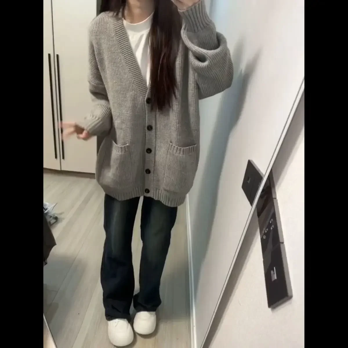 Women's Cardigan Sweater Women Grey Beige Camel Knit Korean Style Popular Autumn Fashion Women's Clothing 2024 Trend Outerwear - Image 6