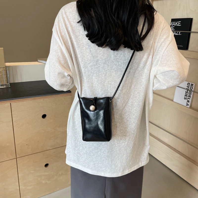 LEFTSIDE Mini PU Leather Crossbody Bags for Women 2025 Summer New Simple Shoulder Bag Females Cute Silver Handbags and Purses - Image 3