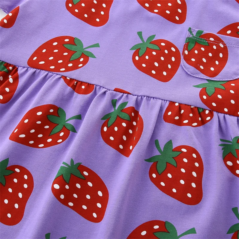 Jumping Meters 2-7T New Arrival Striped Birds Girls Dresses Summer Short Sleeve Animals Applique Fashion Children Clothes - Image 4
