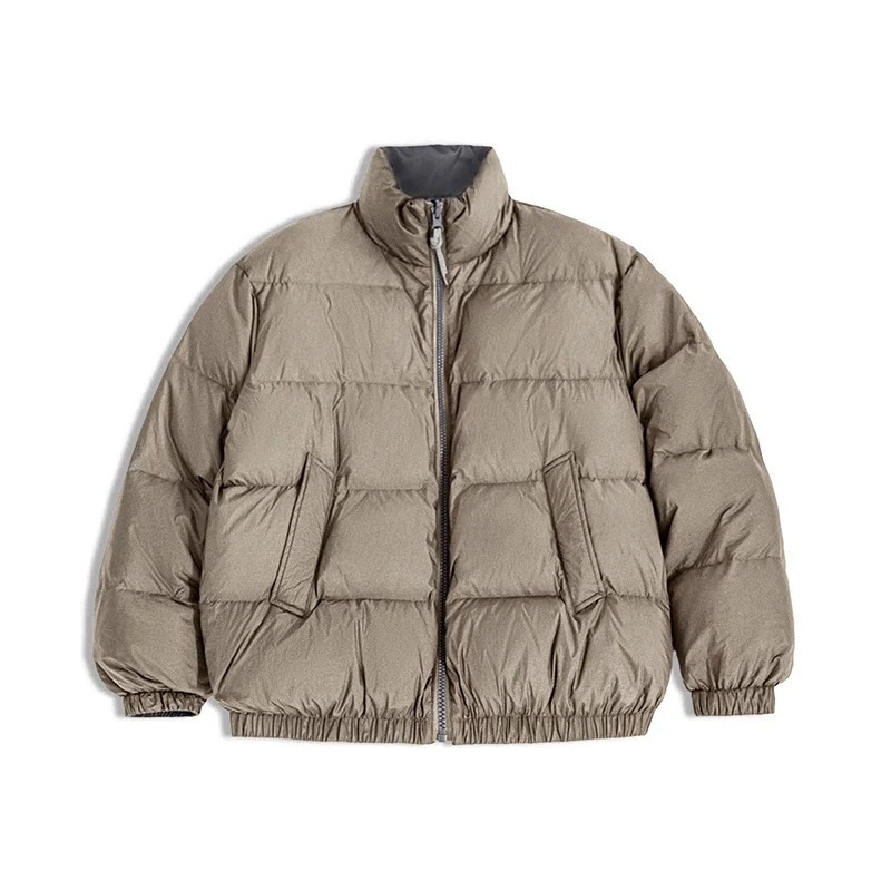 Maden Reversible Down Jacket for Women Winter Thick Warm White Duck Down Coat Unisex Solid Outerwear Thermal Jacket Loose Fit - Image 6