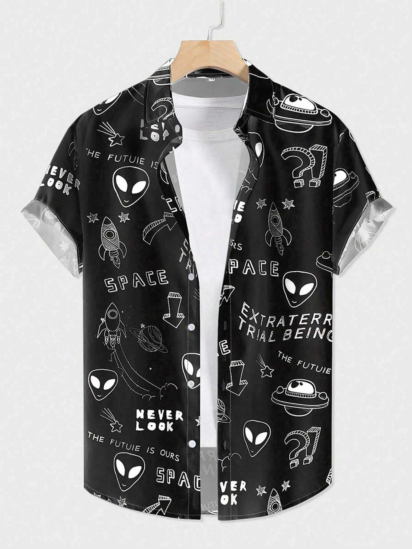 Summer Men Women Seaside button-down Versatile Shirts With Personalized And Interesting Print Design short-sleeved Fashion Tops - Image 2