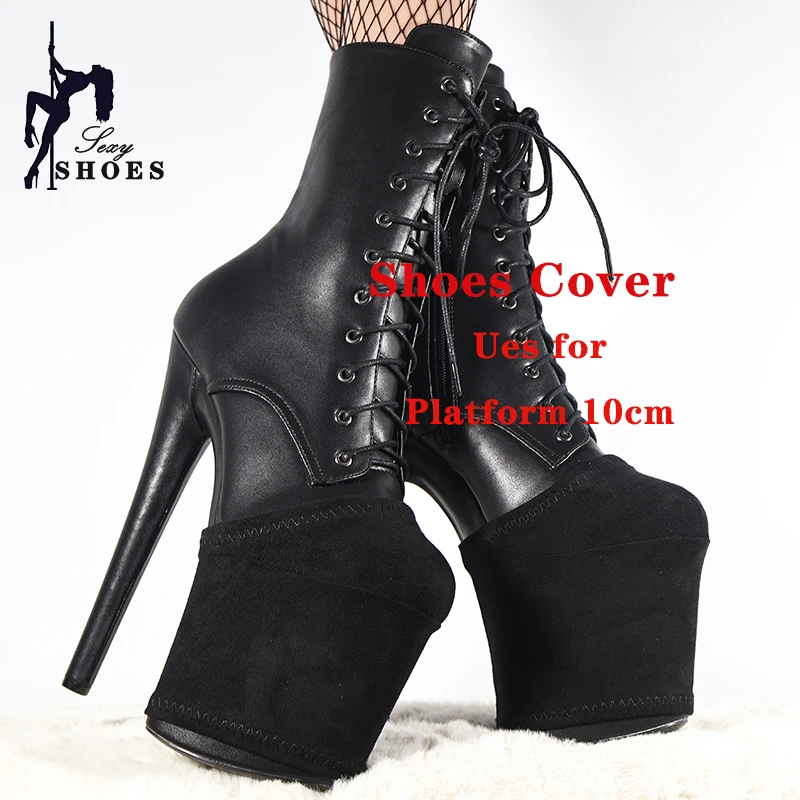 Women Pole Dance Shoes Training Protective Cover Overshoes Platform 10CM Sandals Protectors Suede Wear-Resist Boots Shoes Cover - Image 5
