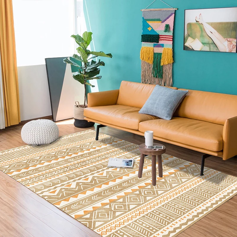 VIKAMA BOHO Crystal Velvet Carpet Cream-Style Washable, Waterproof, Stain-Resistant And Dirt-Resistant Bedroom Home Decoration - Image 3