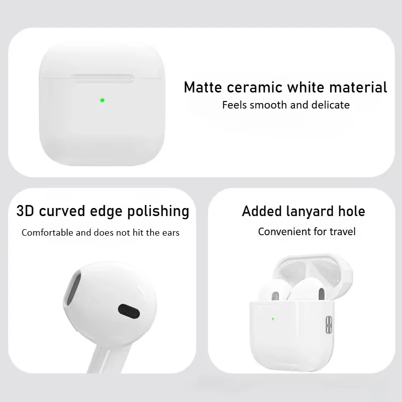Wireless Earphones Bluetooth Headphones Noise Cancell Stereo Music Earbuds Touch Control Earbud With Microphone Pro 4 lanyard - Image 5