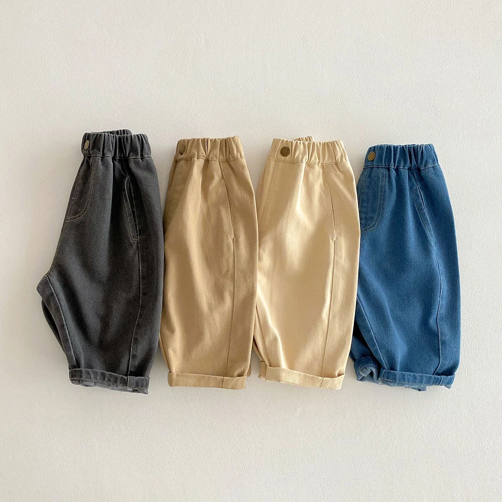 Spring 2025 Kids Jeans Daily Korean Style 1-5 Year Old Girls Denim Pants Boys Trousers Kids Pants - Image 3