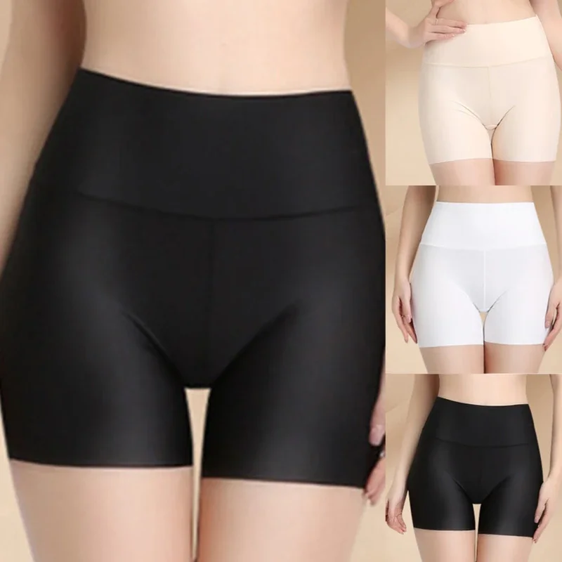 Women High Waist Panties Safety Short Pants Anti Exposure Underwear Corset Pants M L XL Black Skin White Ice Silk Traceless - Image 5