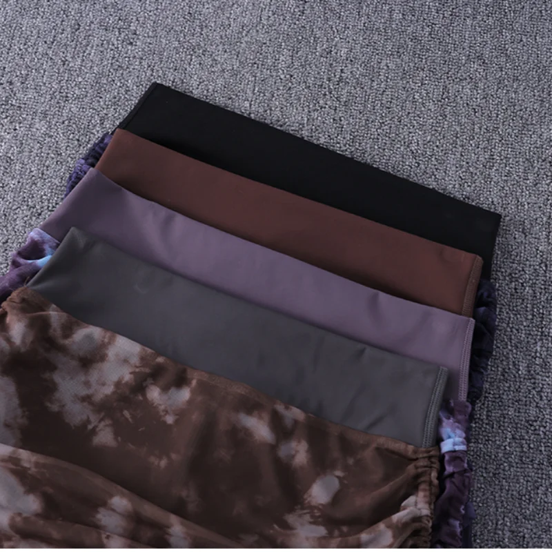 Printed Tie Dyed Mesh Yoga Short Skirt Women Anti Shining Wrap Hip Skirt High Waist Sexy Sports Half Skirt Summer - Image 6