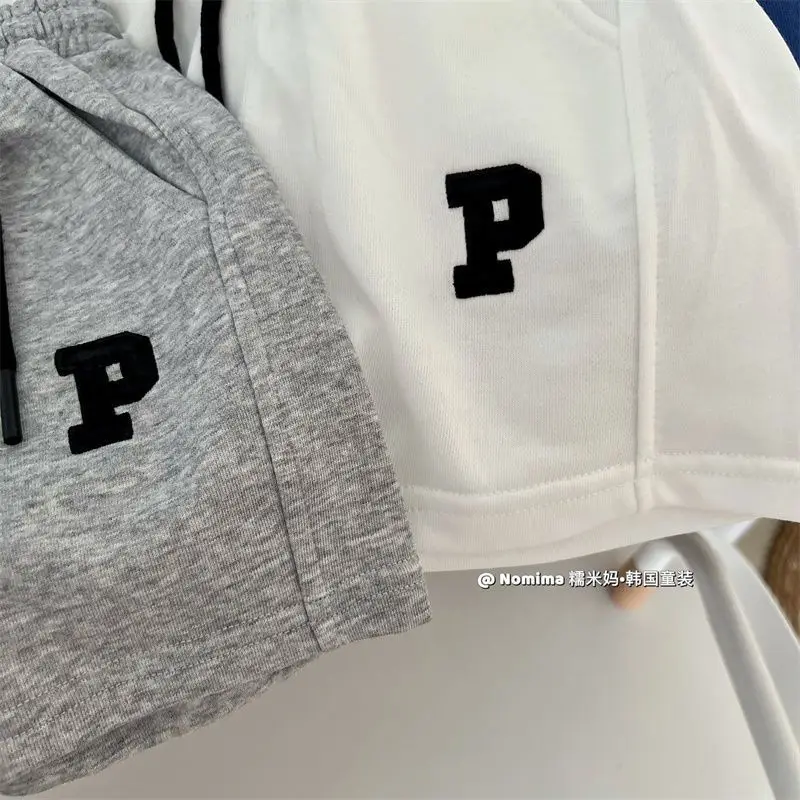 Kids Casual Sweatpants Boys Summer Shorts Girls Letters Elastic Waist Short Pants 2025 Childrens Trousers For 12M-7 Years - Image 3