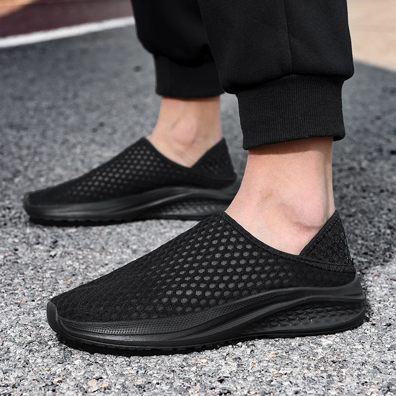 Women Men Summer Mesh Shoes Men's Sneakers Breathable Lightweight Running Shoes Slip on Outdoor Women's Sports Tennis Shoes - Image 5