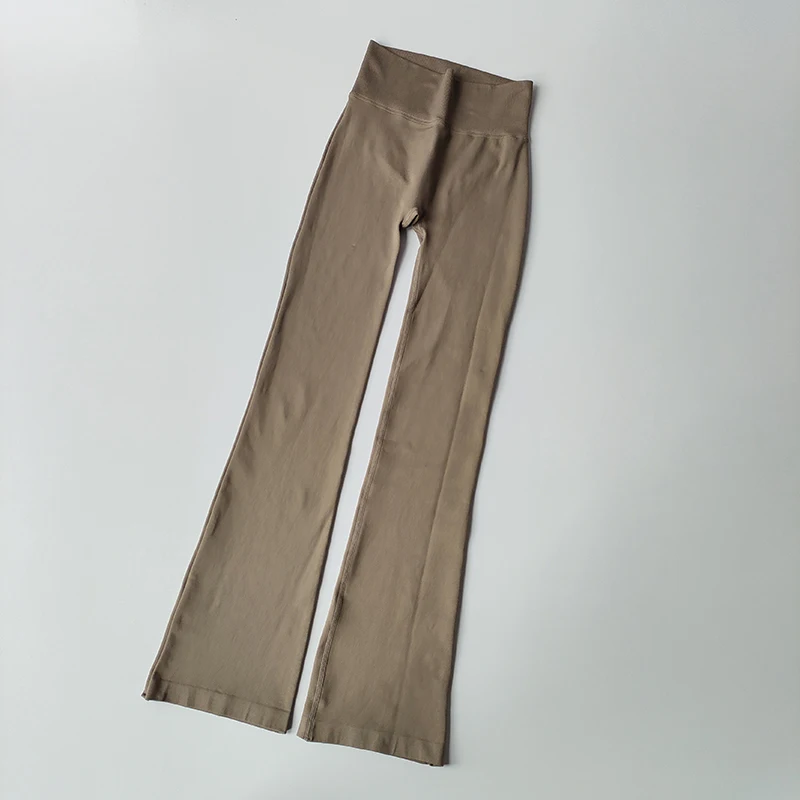 High Waisted Compression Without Awkward Lines Micro Flared Yoga Outdoor Wear Seamless Elastic Fitness Pants Lifting Leggings - Image 3