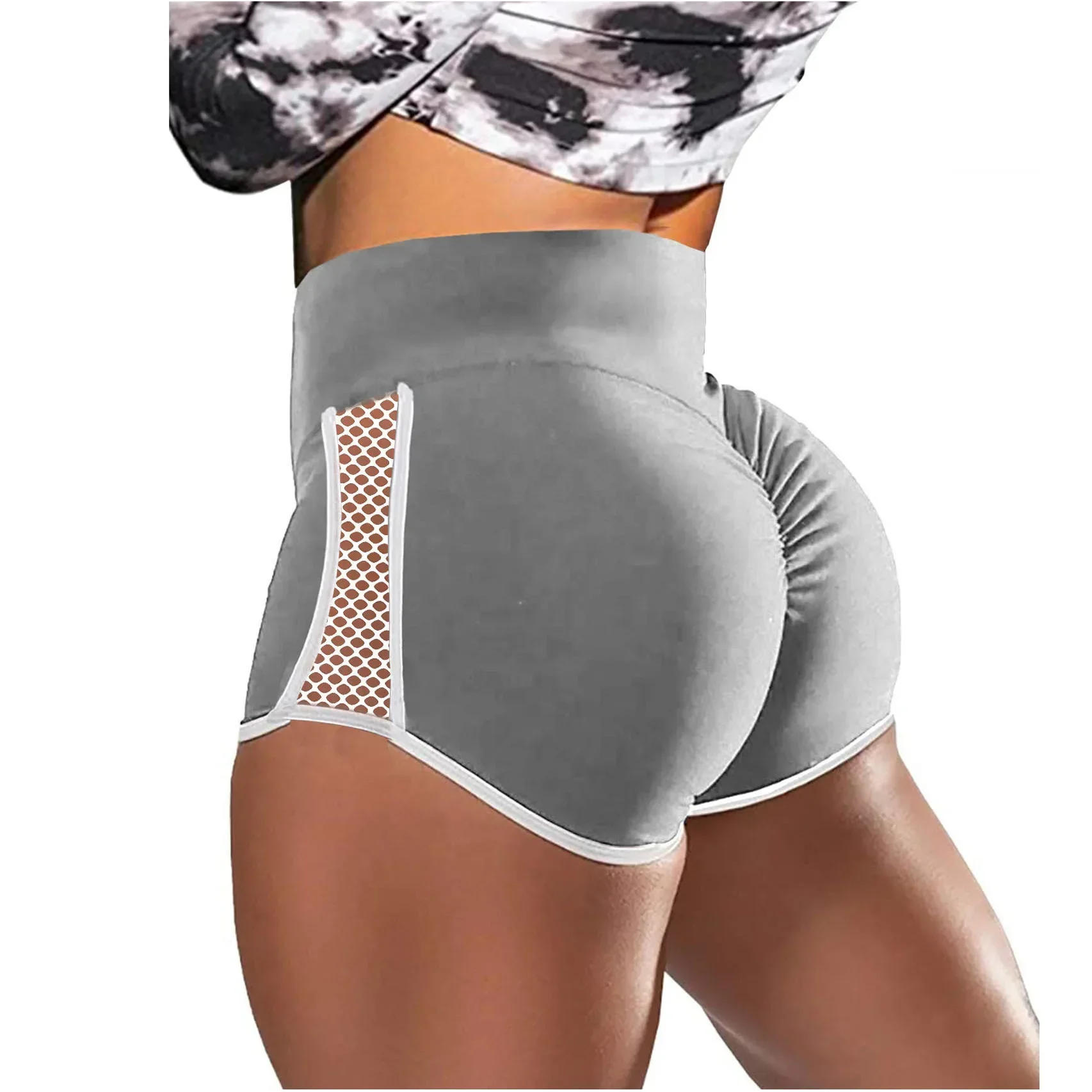 Women Sport Shorts High Waist Push Up Booty Workout Short Sexy Tummy Control Yoga Tights Openwork Fitness Hip Lifting Sportswear - Image 3