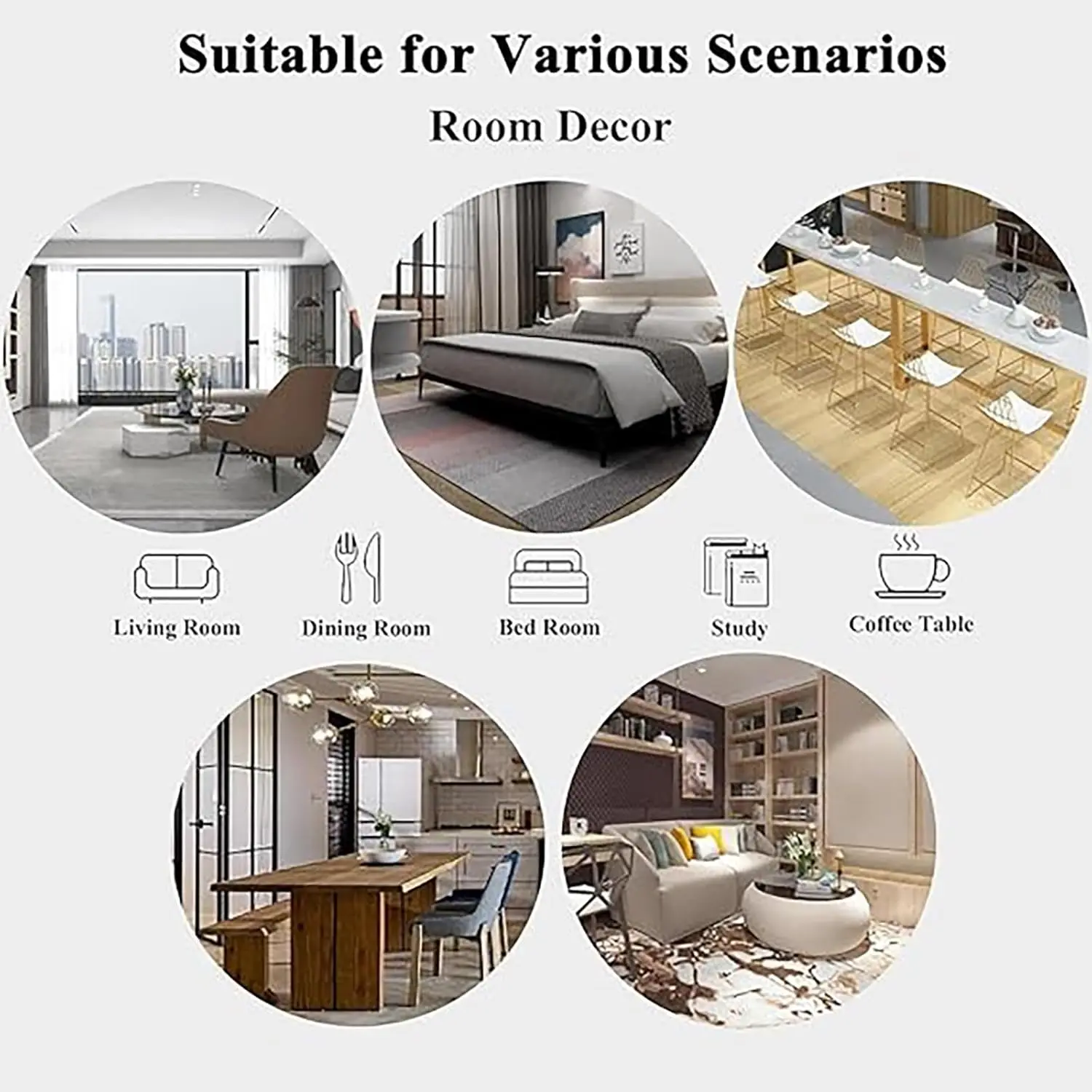 VIKAMA Gaming Room Carpet, Bedroom And Study Computer Swivel Chair Rug Home Soundproof And Anti-Slip Floor Mat, Home Decoration - Image 6