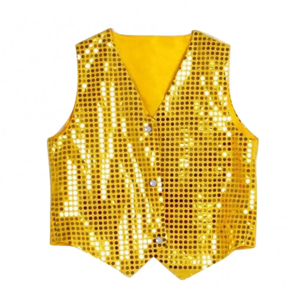 Children Shining Sequins Vest Boys Girls Christmas Stage Performance Costumes Kids Hip-hop Jazz Stage Dance Vest Waistcoat - Image 4