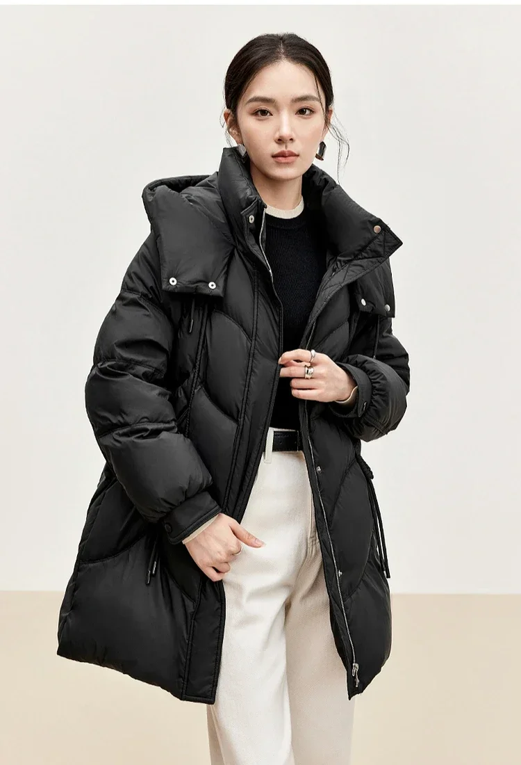 SENTUBILA 90% White Duck Down Coat Women 2024 Winter Thick Stand Neck Long Down Coat Puffer Jacket Women Outerwear W44Y56274 - Image 4