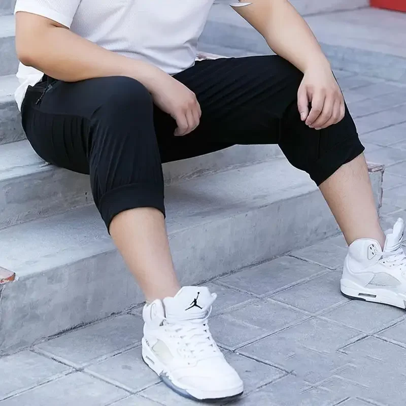 50-150KG Large size three quarters for men loose sports pants casual 3/4 shorts - Image 5