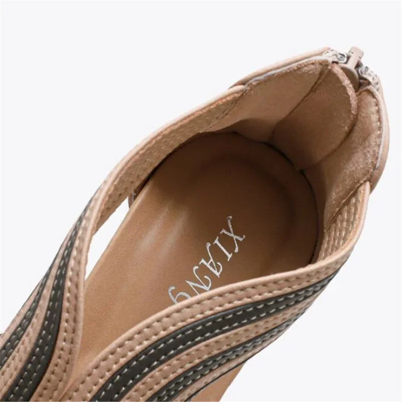 BEYARNE Platform Wedge heel platform sandals women summer new bag heel zipper Roman shoes fashion casual women sandals - Image 4
